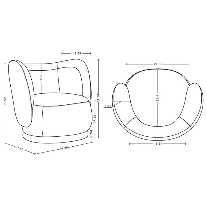 Manhattan Comfort Contemporary Siri Linen Weave Accent Chair with Pillows - Cream