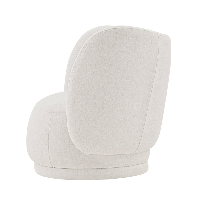 Manhattan Comfort Contemporary Siri Linen Weave Accent Chair with Pillows - Cream