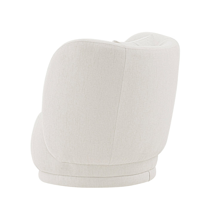 Manhattan Comfort Contemporary Siri Linen Weave Accent Chair with Pillows - Cream