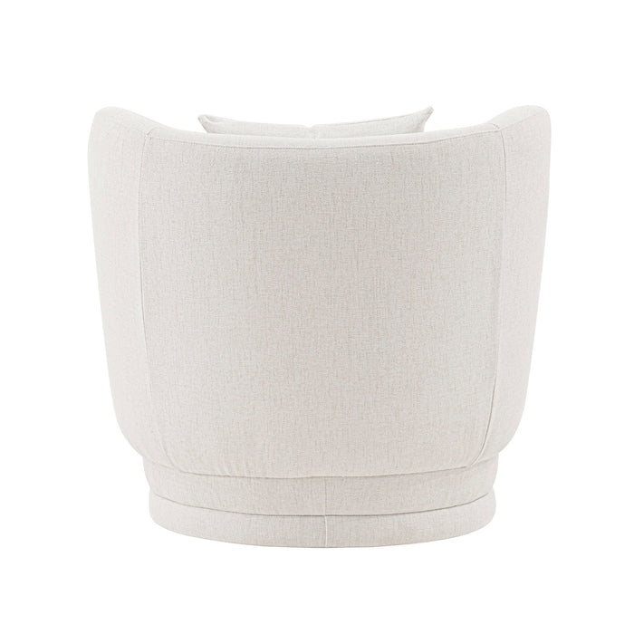 Manhattan Comfort Contemporary Siri Linen Weave Accent Chair with Pillows - Cream