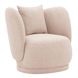 Manhattan Comfort Contemporary Siri Linen Weave Accent Chair with Pillows - Wheat