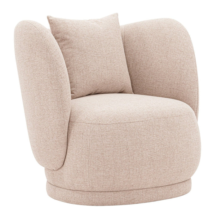 Manhattan Comfort Contemporary Siri Linen Weave Accent Chair with Pillows - Wheat