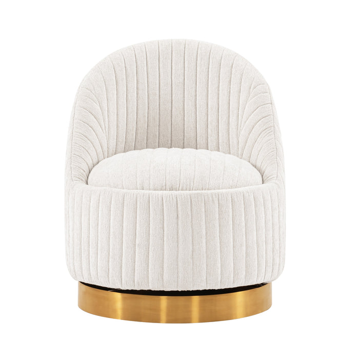 Manhattan Comfort Modern Leela Swivel Chenille Accent Chair - Cream