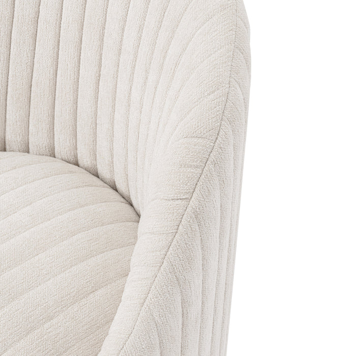 Manhattan Comfort Modern Leela Swivel Chenille Accent Chair - Cream