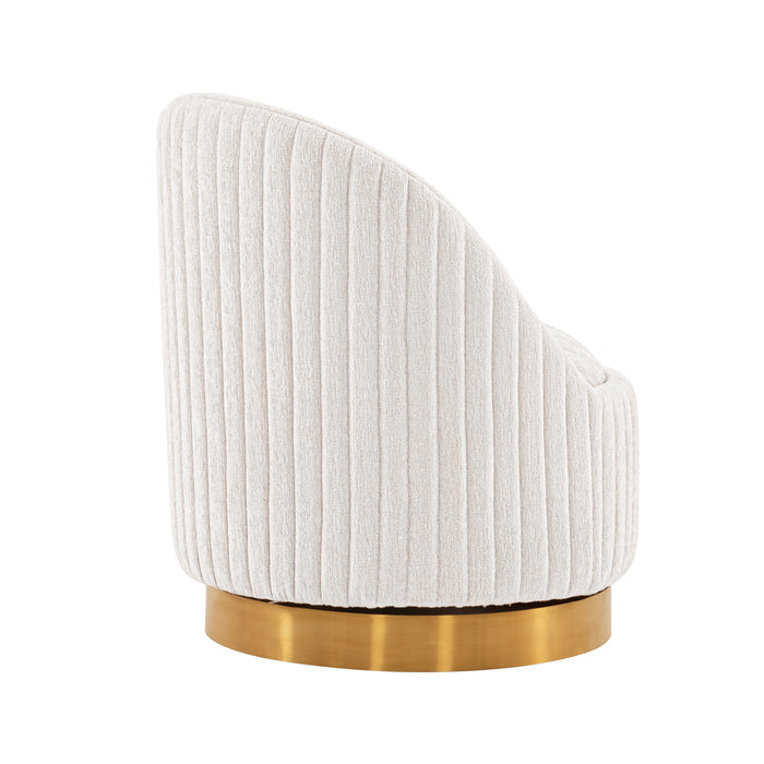 Manhattan Comfort Modern Leela Swivel Chenille Accent Chair - Cream