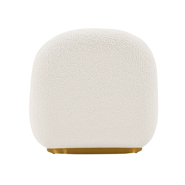 Manhattan Comfort Modern Edina Chenille Accent Chair - White