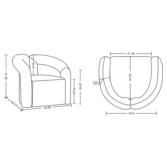 Manhattan Comfort Modern Darian Chenille Accent Chair - Black