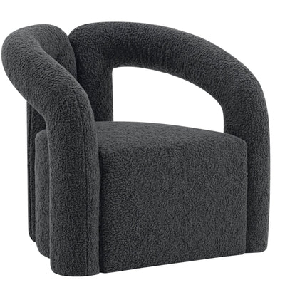Manhattan Comfort Modern Darian Chenille Accent Chair - Black|Chaise d’appoint moderne Darian de Manhattan Comfort en chenille - noire