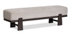 Arden Dining Bench with Cushion Fabric Seat, Wood, 47.24\"W - Espresso Brown/Beige