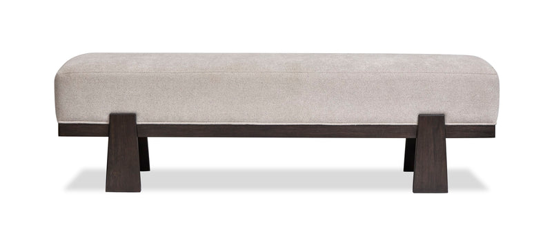 Arden Dining Bench with Cushion Fabric Seat, Wood, 47.24\"W - Espresso Brown/Beige