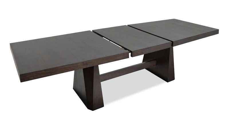 Arden Dining Extension Table with Trestle Base, 84-108\"W - Espresso Brown