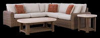 Banff 3-Piece Outdoor Patio Set with 2 Loveseats & Corner Chair - Weather Resistant - Brown/Beige 