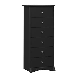 Jade Tall 6-Drawer Chest - Black