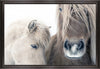Two Horses Framed Stucco Art – 27.25\" x 39.25\"