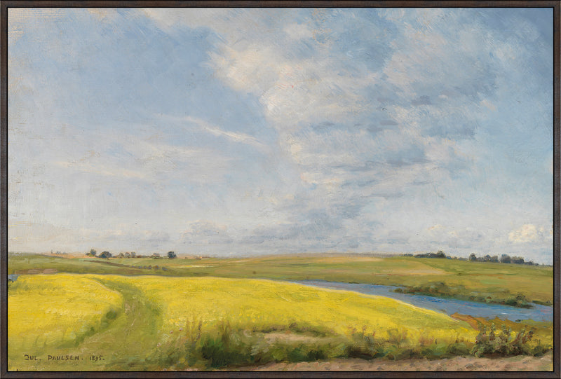 Green Landscape Framed Canvas Gel Art - 25\" x 37\"