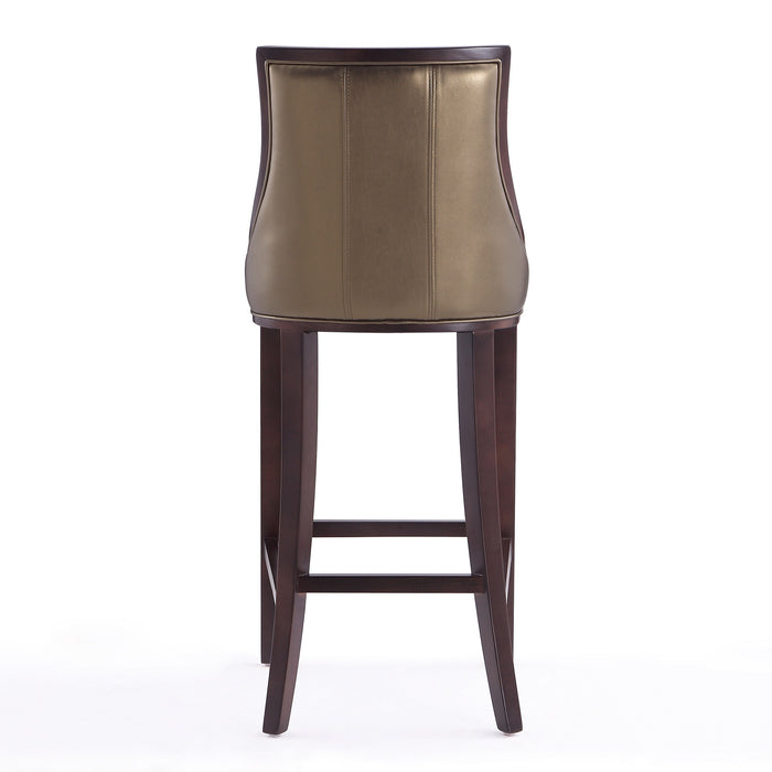 Manhattan Comfort Fifth Avenue 45\" Beech Wood Barstool - Bronze & Walnut