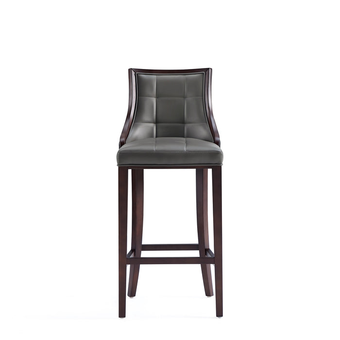 Manhattan Comfort Fifth Avenue Faux Leather Barstool - Pebble Grey