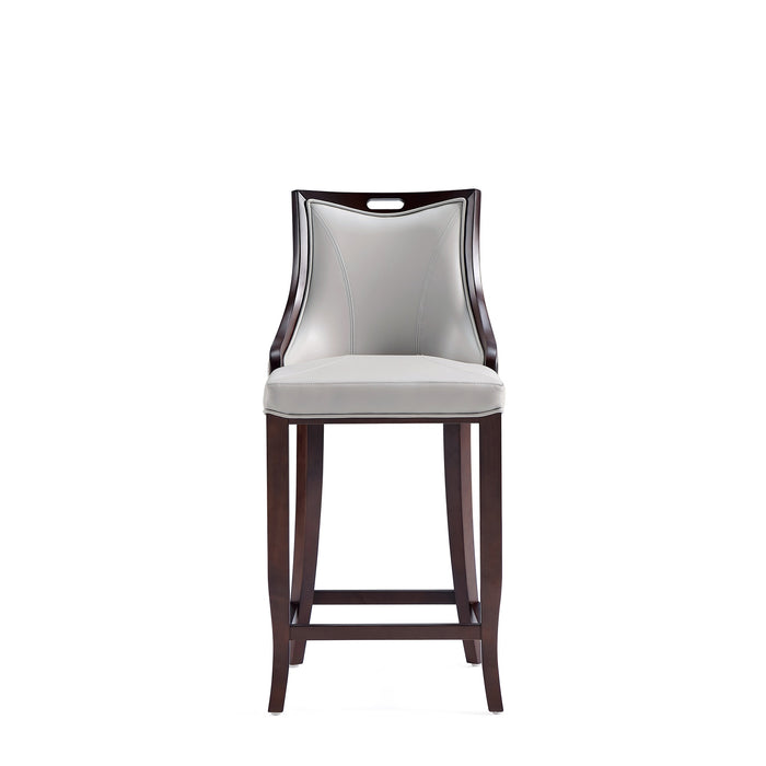 Manhattan Comfort Emperor Faux Leather Barstool - Light Grey