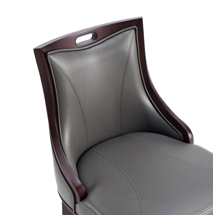 Manhattan Comfort Emperor Faux Leather Barstool - Pebble Grey