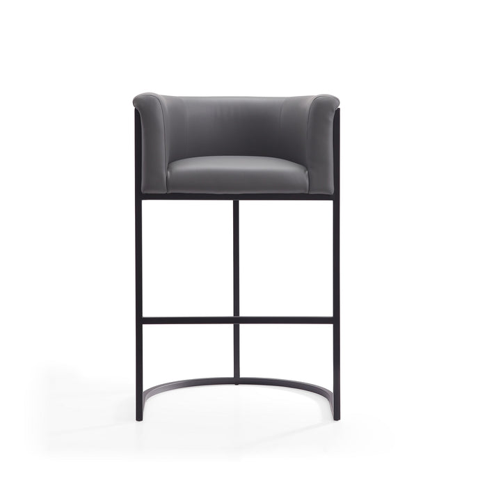 Manhattan Comfort Cosmopolitan 37.8\" Metal Barstool - Grey & Black