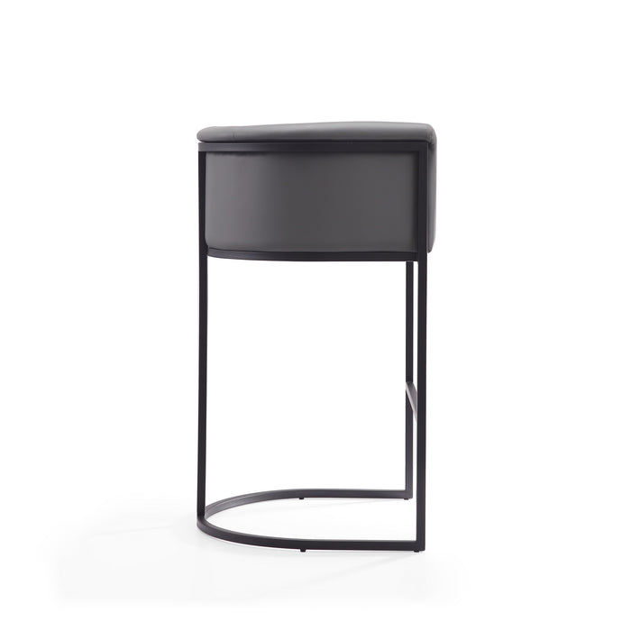 Manhattan Comfort Cosmopolitan 37.8\" Metal Barstool - Grey & Black