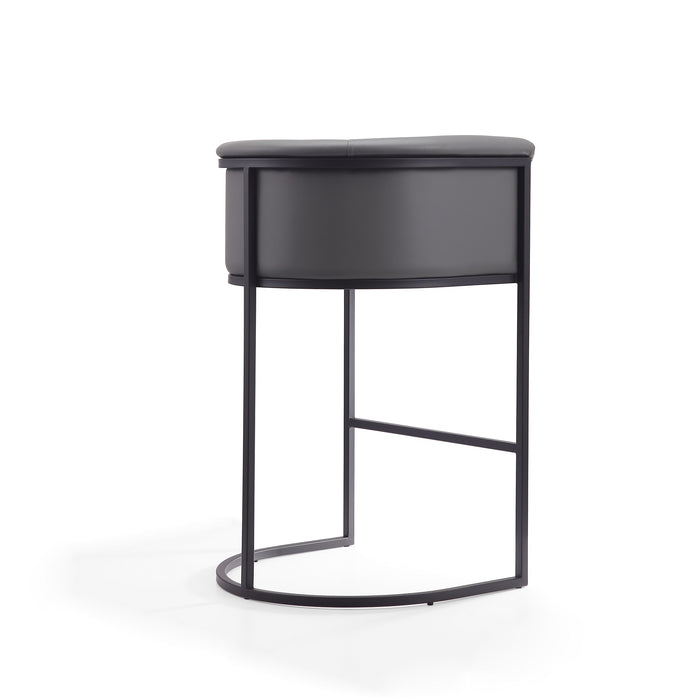 Manhattan Comfort Cosmopolitan 37.8\" Metal Barstool - Grey & Black