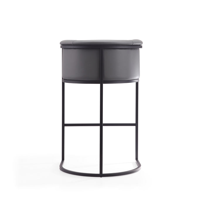 Manhattan Comfort Cosmopolitan 37.8\" Metal Barstool - Grey & Black