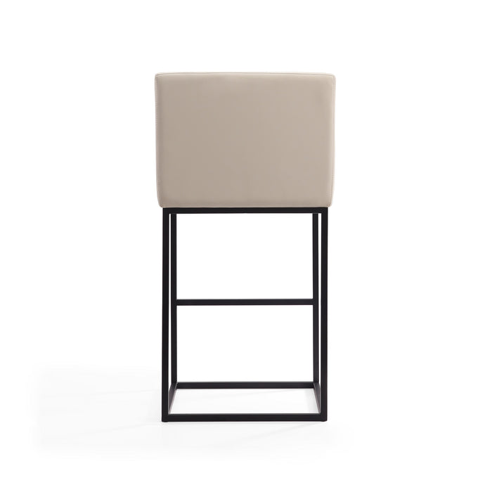 Manhattan Comfort Ambassador 42\" Metal Barstool - Cream & Black