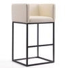 Manhattan Comfort Embassy 38\" Metal Barstool - Cream & Black