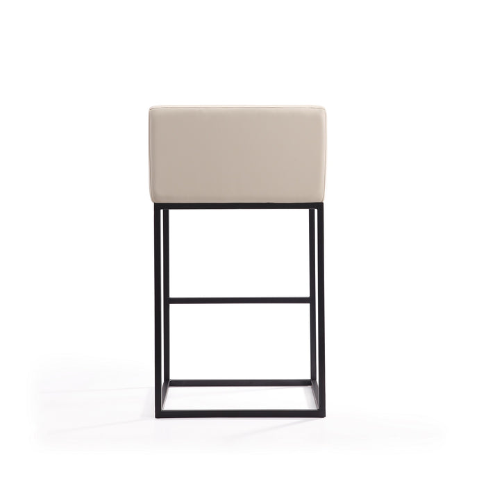 Manhattan Comfort Embassy 38\" Metal Barstool - Cream & Black