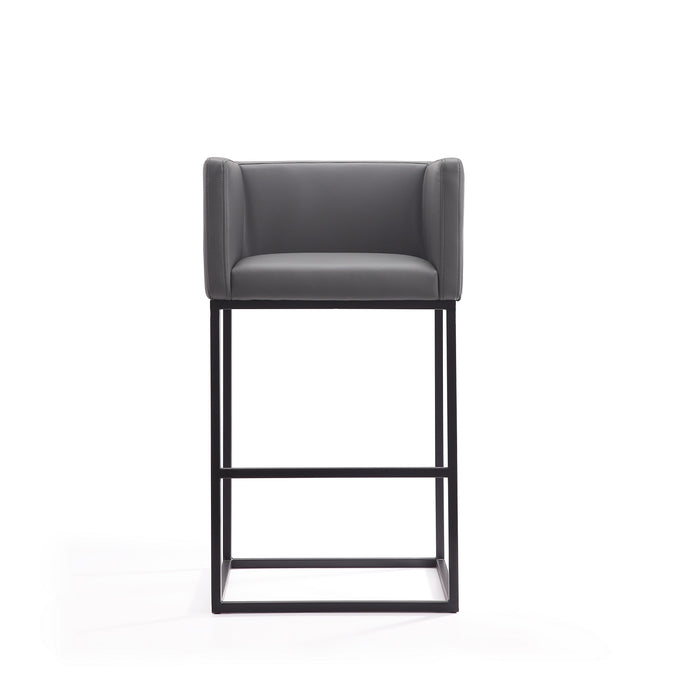 Manhattan Comfort Embassy 38\" Metal Barstool - Grey & Black