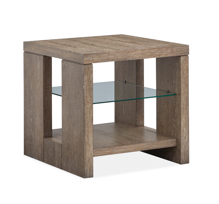 Bukley 24\" End Table with Adjustable Shelf - Spiced Brown
