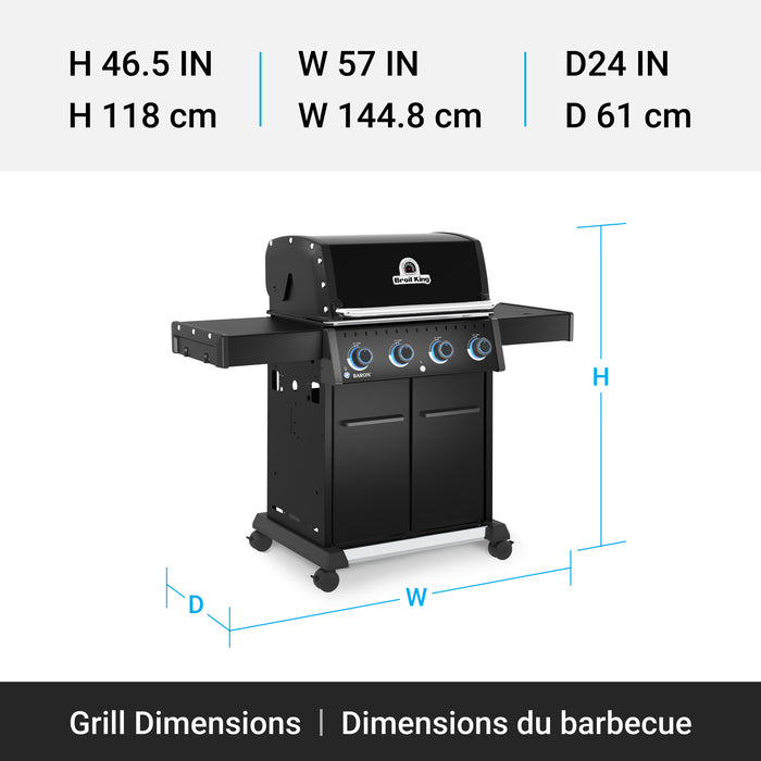 Broil King Baron 420 Pro Shadow 4-Burner 40,000-BTU Natural Gas BBQ - 674117 Grill