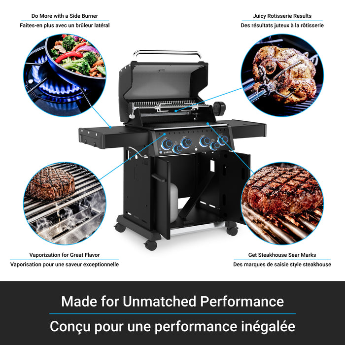 Broil King Baron 490 Pro Shadow 4-Burner 40,000-BTU Natural Gas BBQ - 674147 Grill