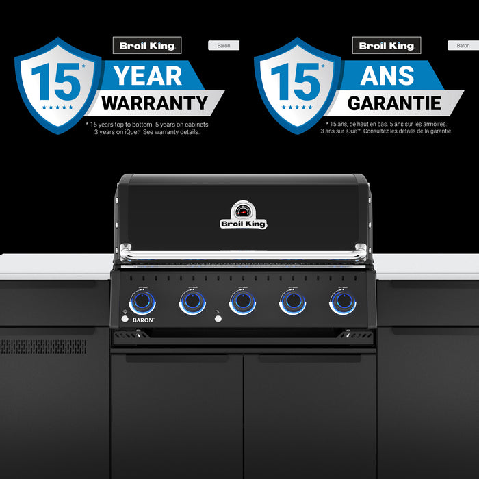 Broil King Baron 520i Shadow 4-Burner Built-In 45,000-BTU Natural Gas BBQ - 876817 Grill