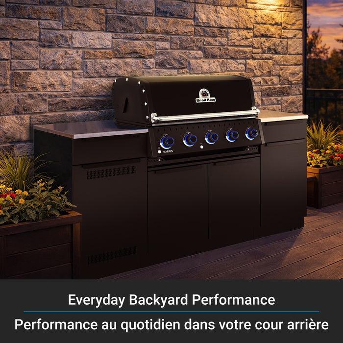 Broil King Baron 520i Shadow 4-Burner Built-In 45,000-BTU Propane Gas BBQ - 876814 Grill