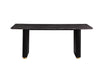 Kort & Co. Capri Dining Table with Marble-Look Top & Gold Accent, Pedestal Base, 72"W - Black | Table de salle à manger Capri de Kort & Co. de 72 po (L) avec dessus en imitation de marbre, touches dorées et base piédestal - noire