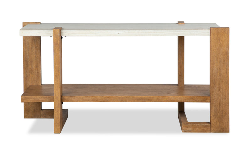 Carlisle 57.5\"  Sofa Table with Storage and Faux Granite Top - Honey Wheat