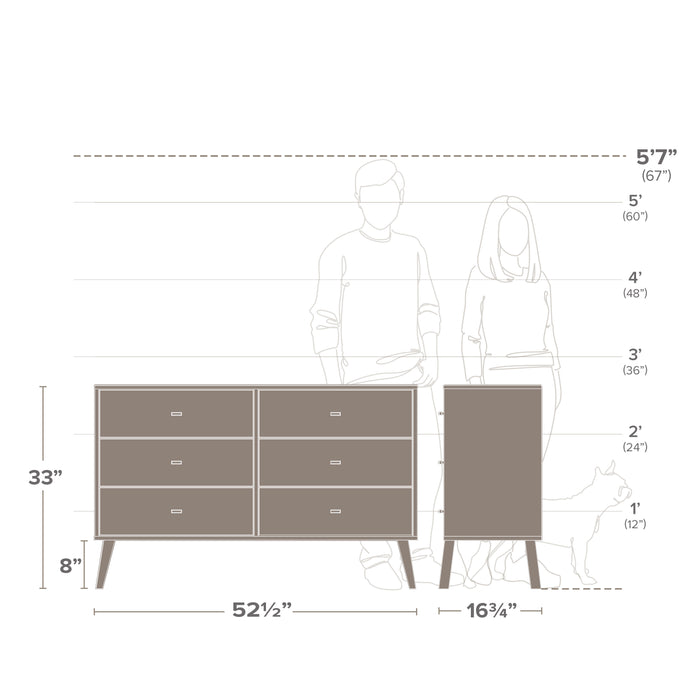Milo 6-Drawer Dresser - Cherry