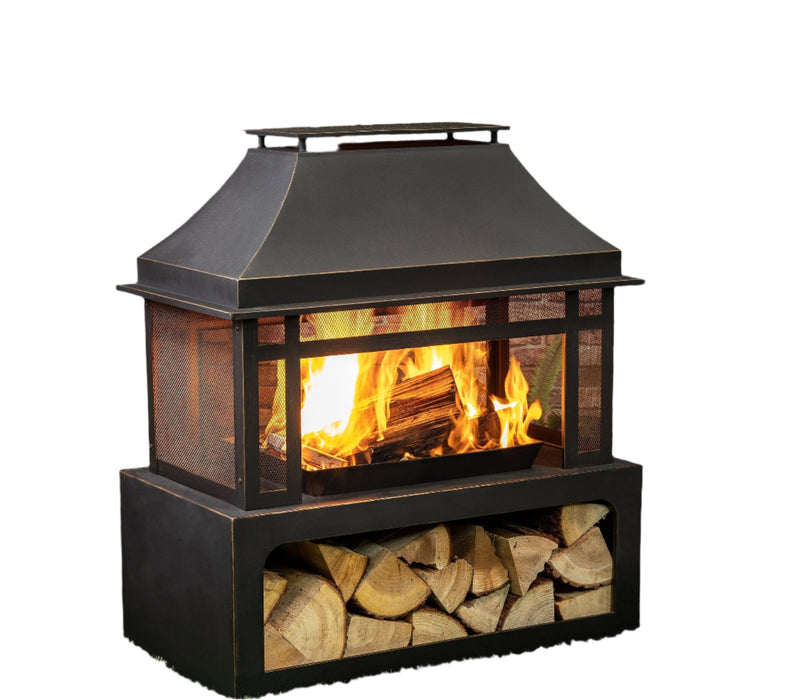 Deko Living 40\" Metal Wood Burner Fireplace