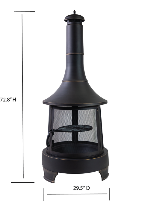 Deko Living Metal Wood Burner Chimney Fire Pit