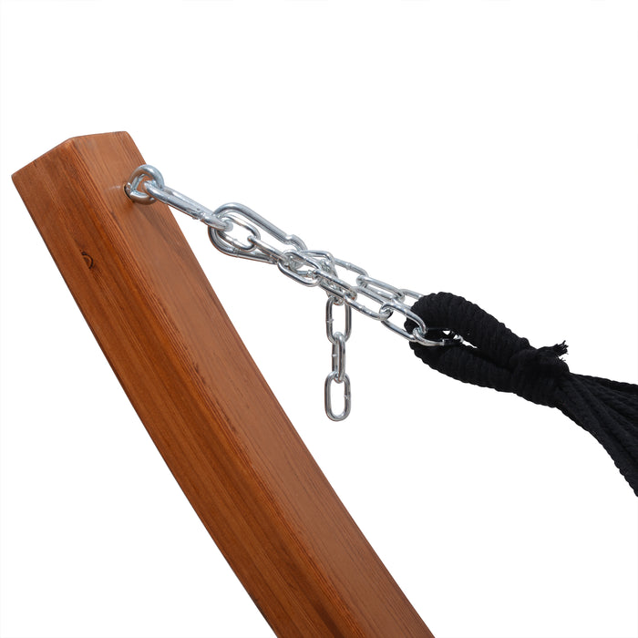 Deko Living Outdoor Cedar Wood Hammock - Black