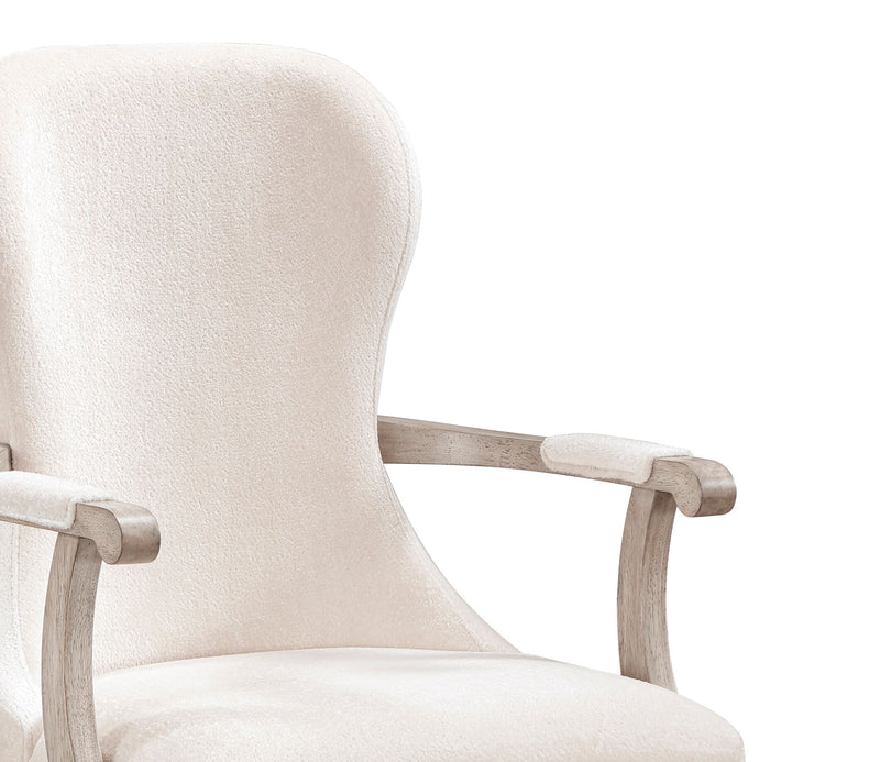 Corsa Set of 2 Dining Armchairs - Light Grey and Ivory Felt