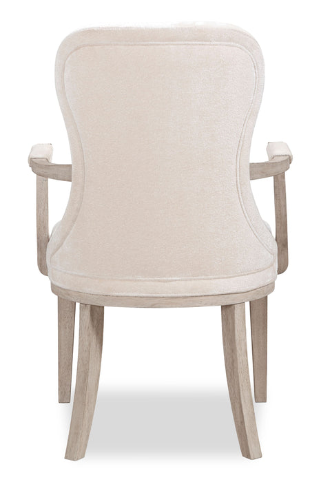 Corsa Set of 2 Dining Armchairs - Light Grey and Ivory Felt