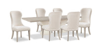 Corsa 7pc Dining Set with Table and 6 Chairs - Antique White Oak and Light Grey