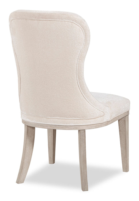 Corsa Set of 2 Dining Side Chairs - Light Grey and Ivory Felt