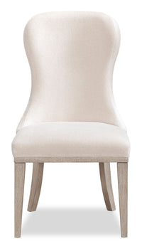 Corsa Set of 2 Dining Side Chairs - Light Grey and Ivory Felt