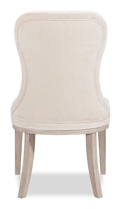 Corsa Set of 2 Dining Side Chairs - Light Grey and Ivory Felt