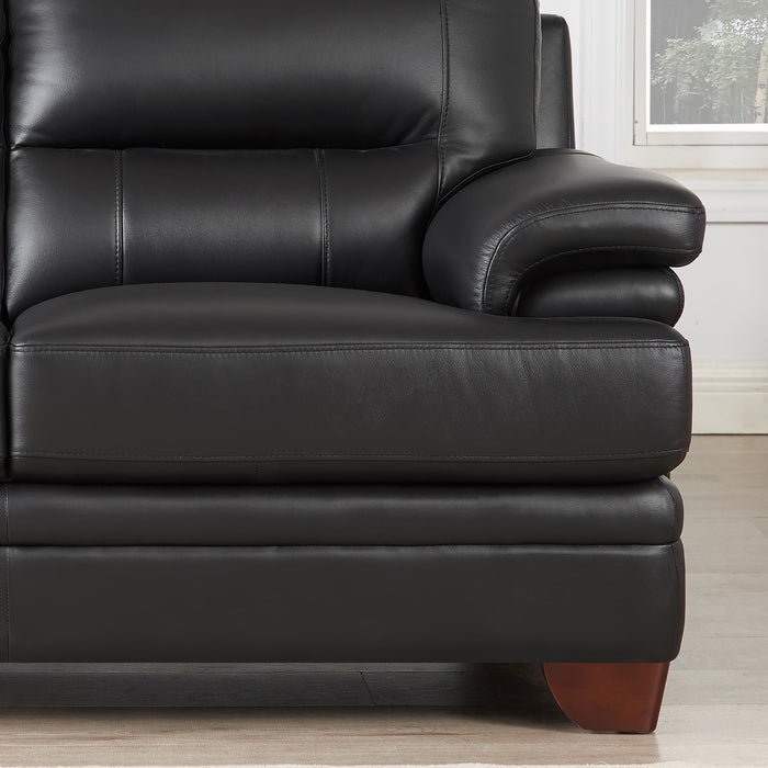 Hydeline Luxor Leather Sofa - Black