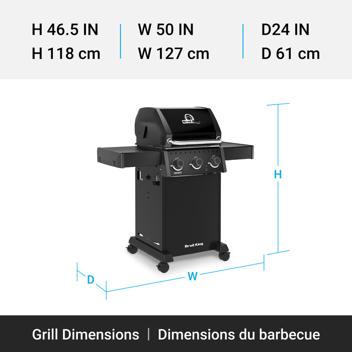 Broil King Crown 310 Shadow 4-Burner 32,000-BTU Propane Gas BBQ - 864054 Grill